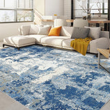 Garvee Washable 6x9 Modern Abstract Area Rug – Low Pile, Stain Resistant, Non-Slip Backing for Living Room, Bedroom, Dining Room, Blue - Blue