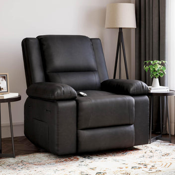 Garvee PU Leather Power Lift Recliner Chair with Massage and Heat, 8-Point Vibration, Adjustable Back and Leg Support, Electric Lift Chair Designed for Mobility Aid Elderly Relaxation, Black