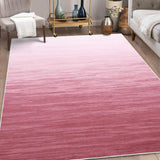 Garvee Modern Ombre 8x10 Area Rug | Washable Non-Slip Rubber Backing & Low Pile | Farmhouse Accent Rug for Living Room, Bedroom, Office Decor - Pink