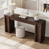 Garvee Farmhouse 70.9'' Wood Console Table Thick Sofa Table Behind Couch Table for Entryway and Living Room, Walnut - Walnut