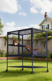 Garvee 36"H Multi-Level Metal Small Animal Cage, Removable Tray & Ramp, Lockable, BPA-Free, Indoor/Outdoor Use,for Ferrets, Hamsters, Chinchillas, Rabbits, Guinea Pigs, Hedgehogs, Gerbils