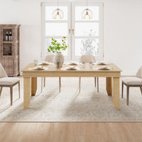 Garvee Farmhouse 71" Wood Rectangular Dining Table with L-Shaped Legs Suitable for 6-8 People for Dining Room, Natural