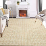 Garvee 5x7 Washable Rug Non Slip Modern Checkered Rug Soft Faux Wool Floor Carpet Indoor Contemporary Plaid Print Rug Non Shedding Throw Carpet for Bedroom Living Room Dining Room Office Yellow - Yellow