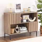 Garvee Entryway Table, Modern Farmhouse Buffet Storage Cabinet, Console Table Behind Couch Table with Display Shelf and Metal Legs, Accent Cabinet for Living Room Hallway