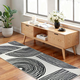 Garvee Abstract Kitchen Rugs 2x6 Modern Non Slip Hallway Runner Soft Washable Entryway Rug Black - Black