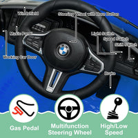 Garvee Ride - P Series: 12V Electric Ride On Car for 37-83 Months, w/RC,Licensed by BMW M4,Power Wheels for Boys Girls, with Suspension System,3 Speeds, Bluetooth, MP3, Double Door, LED Light - Blue