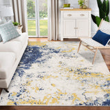 Garvee Abstract Modern Area Rug, 3x5 Washable Foldable Soft Rugs with Non-Slip Backing, Non-Shedding Floor Mat, Stain Resistant Carpet for Living Room Bedroom Dining Room Office, Yellow Blue - Yellow Blue