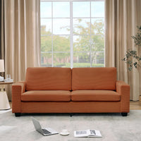 Garvee 84" Modern Loveseat Sofa for Living Room, Corduroy Upholstered Sofa with Wide Armrests, 2-3 Plush Deep Seat Sofa Couch  for Living Room, Apartment, Orange