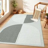Garvee Modern Rug 8x10 Living Room Rug, Soft Washable Rug Arch Black Rug, Non Slip Low Pile Floor Carpet Indoor for High Traffic Area In Nursery Bedroom Kitchen - Gray