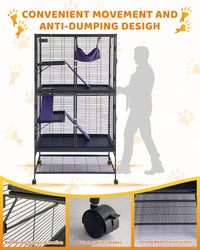Garvee Metal Cat Cage 64 Inch Tall Multi-Level Ferret Cage for Small Animals Indoor Outdoor Playpen with Hammock Detachable Metal Wire Kennel for Cats Chinchilla Rabbit Guinea Pigs