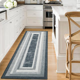 Garvee Abstract Geometric Runner Rug 2x6 Machine Washable Runner Rug Non Slip Kitchen Rug Soft Easy-Cleaning Carpet Ultra-Thin Runner Rug for Dining Room Hallway Living Room BedRoom Office,Grey - Gray