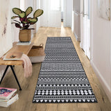 Garvee Black Boho Runner Rug Washable Runner Rug Black and White Rug Runner Kitchen Hallway Runner Rug Moroccan Rug Laundry Room Rug Black Rug for Bedroom Entryway Kitchen Runner Rug, 2 X 6 Feet - Black