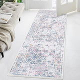 Garvee Boho Multicolor 2x6 Hallway Runner Washable Rug Vintage Distressed Floor Carpet Non Slip Laundry Runners Boho Kitchen Runner Rugs Indoor Soft Low Pile Farmhouse Accent Rug for Living Room Bedroom - Multicolor