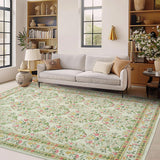 Garvee Washable Area Rug Soft Low Pile Vintage Indoor Carpet Non Slip for Living Room Bedroom Dining Room Home Decor - Beige