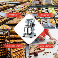Garvee Commercial Stand Mixer 10Qt 450W 3-Speed Stainless Steel Bowl Timing Function Safety Guard for Schools Bakeries Restaurants