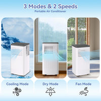 Garvee 8000 BTU Portable Air Conditioner, 3-in-1 Air Conditioners Unit for Rooms up to 350 Sq.Ft, Quiet Portable Ac Unit with Built-in Dehumidifier, 2 Fan Speeds, Window Kit, Personal AC Unit, Gary
