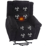 Garvee Power Lift Recliner Chair - Heat and Massage, Electric Lift Plush Recliner with Soft Padded Seat, Back Support & Armrests , Designed for the Elderly and People with Mobility Impaired, Black - Black
