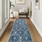 Garvee Area Rug - 8x10, Navy Soft Distressed Design, Non-Shedding & Easy Care Area Rug, Ideal for High Traffic Areas in Living Room, Bedroom Home Office - Blue