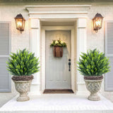 Garvee 25.6 Inch Artificial Cedar Topiary Trees with Ground Spike for Outdoor, Set of 2, Green - 2 Pack