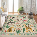 Garvee 10x13 Washable Animal Living Room Rug Non Slip Vintage Design Beige Low Pile Large Carpet for Bedroom Nursery Dining Room - Beige