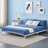 Garvee 6 Inch Metal Platform Queen Size Bed Frame Low Profile with Sturdy Steel Slats Support, Mattress Foundation, No Box Spring Needed, Easy Assembly, White - White(6inch)