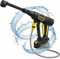 Garvee 20V Cordless Pressure Washer, 320 PSI Portable Power Cleaner with 6-in-1 Nozzle, Foam Cannon & 26ft Hose, 4.0Ah Battery for Car, Patio & Home, Black/Yellow