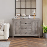 Garvee Buffet Cabinet Kitchen Storage Cabinets with Large Storage Space with 3 Drawers and 2 Doors Entryway Table for Living Room and Entryway in Grey - grey