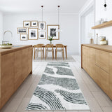 Garvee 2×6 Runner Washable Rugs Abstract Rugs Modern Rugs for Living Room Bedroom Easy-Cleaning Rug for Kitchen Contemporary Rug Foldable Rug Non-Slip Carpet for Apartment Office，Grey - Gray