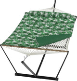 Garvee 2-Person Double Hammock with Adjustable Steel Stand, Green Banana Leaf Patio Hammock with Pillow for Garden & Camping - Green