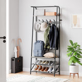Garvee Hall Tree, Coat Rack with Shoe Storage Bench, Entryway Bench with Shoe Storage, 4-in-1 Coat Rack,Shoe Storage Organizer with 5 Hooks for Entryway,Hallway, Bedroom - Grey
