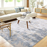 Garvee Washable Rugs Grey/Camel  8x10 Rug for Living Room Modern Area Rug for Bedroom Non Slip Abstract Distressed Large Area Rug Soft Non Shedding Stain Resistant Carpet for Dining Room - Gray/Camel