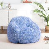 Garvee Bean Bag Chair, Faux Fur Kids Bean Bag Chair for Gaming Reading, Adult Bean Bag Couch with Armrest High-Density Foam Beanbag Chair Lazy Couch Sofa for Living Room, Blue - blue