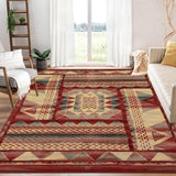 Garvee Modern Abstract Area Rug 4x6 Non-Shedding Non-Slip Synthetic Fibers Machine-Woven for Living Room Bedroom Kitchen Nursery - Orange