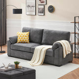 Garvee 80" Sofas Couches for Living Room, 3 Seater Chenille Recliner Sofa Mid-Century Modern Sofa Couch with Space Spring Cushion and Solid Wood Frame, Removable Back and Seat Cushions - grey