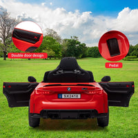 Garvee Ride - P Series: 12V Electric Ride On Car for 37-83 Months, w/RC,Licensed by BMW M4,Power Wheels for Boys Girls, with Suspension System,3 Speeds, Bluetooth, MP3, Double Door, LED Light - Red