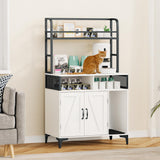 Garvee Hidden Cat Litter Box Enclosure Furniture with Shelf Storage,Litter Box Furniture,Sturdy Cat Washroom,Indoor Wooden Cat House Storage, White - White( With cat litter mat)