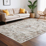 Garvee Vintage Brown 10x13 Washable Non Slip Low Pile Tribal Oriental Rug Stain Resistant for Living Room Kitchen Entryway - Brown