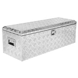 Garvee 48X15 Inch Truck Bed Tool Box, Heavy-Duty Aluminum Diamond Plate Storage Chest, Waterproof with Lock, for Trucks, Trailers, RVs, and Warehouses, Silver - Sliver