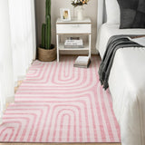 Garvee 5X7 Area Rugs Washable Non-Slip Low-Pile Soft Floor Carpet for Bedroom Living Room Dining Room Pink - Pink