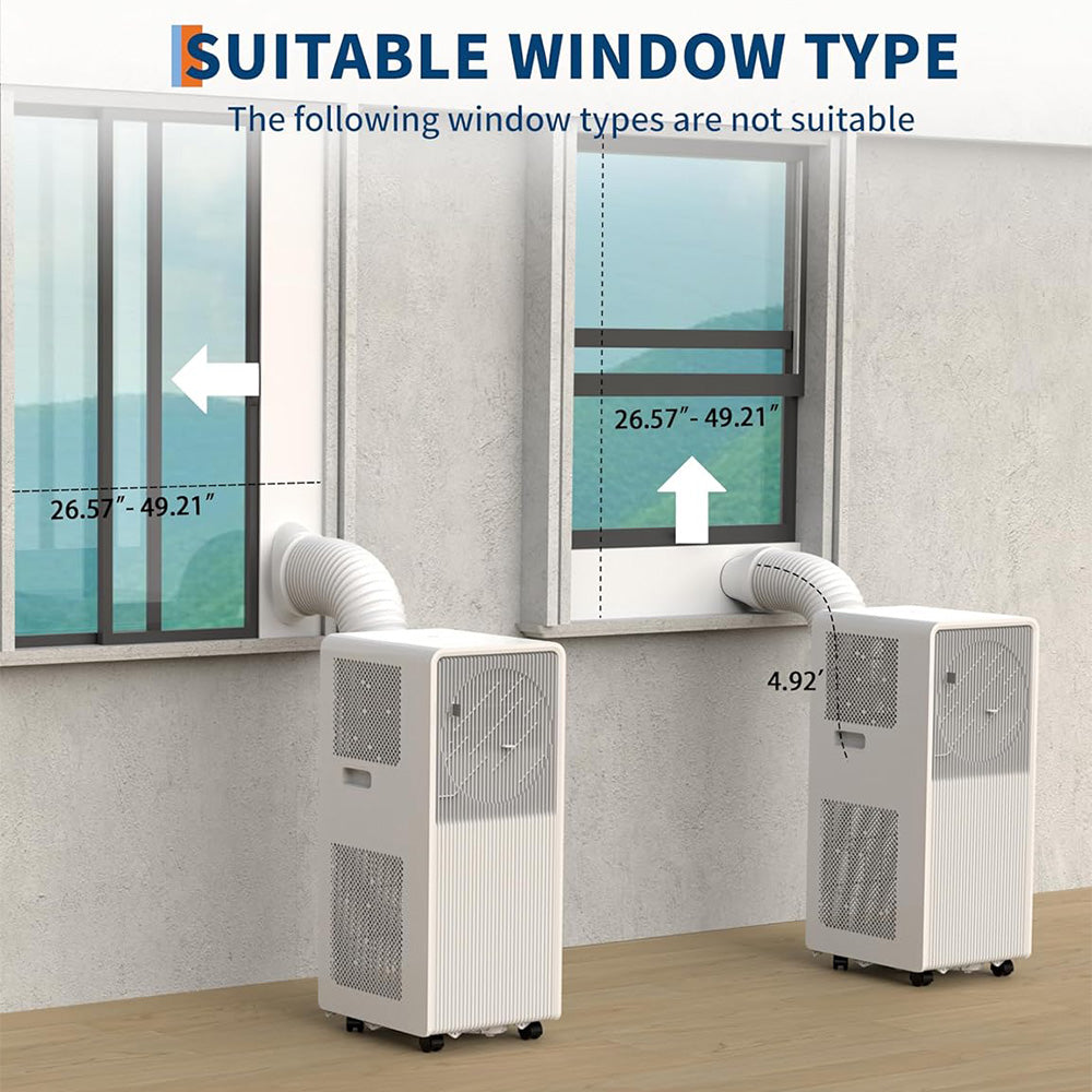 Garvee 8,000 BTU Drainage-free Portable Air Conditioner for Indoor Rooms, 3-In-1 AC Unit for Bedroom 150 Sq.Ft, Dehumidifier, Fan, Sleep Mode, 24 Timer, Remote Control, Window Kits Included
