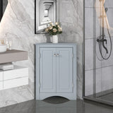 Garvee Triangular Corner Doors Adjustable Shelves Freestanding Floor Storage Cabinet Furniture for Home Kitchen Bathroom 1 PHO_113E Blue Rectangular Wood