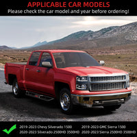 Garvee Running Boards 6.5 Inches with Two Stairs Design Compatible with 2019-2024 Chevy Silverado/GMC Sierra 1500, 2020-2024 2500HD 3500HD Crew Cab(4 Full-Size Doors), Bolt-on Side Steps