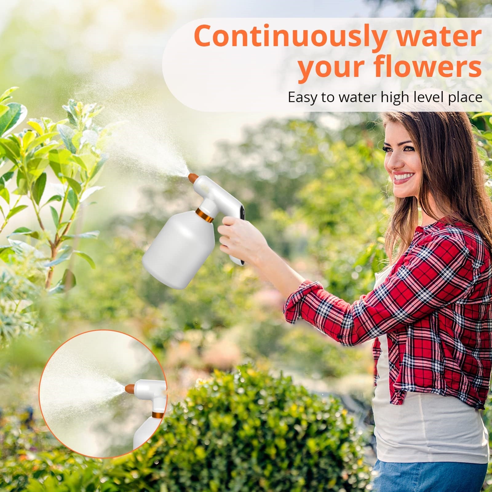 Garvee Electric Plant Spray Bottle - Handheld Cordless Watering Can for Easy Indoor & Outdoor Plant Care