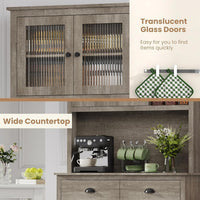 Garvee Farmhouse 71" Freestanding Pantry Cabinet with  Drawers and Adjustable Shelves, Grey