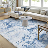 Garvee 5x7 Area Rugs Modern Abstract Faux Wool Rug Ultra-Soft Low Pile Accent Rug Stain Resistant Light Blue - Light Blue