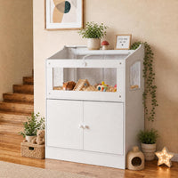 Garvee Hamster Cage, Small Animal Cages with Storage Cabinet, Clear Visual Acrylic Panels and Ventilated Design, Guinea Pig Cage for Small Animals, Gerbils, Rats, Hedgehogs