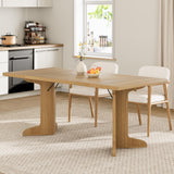 Garvee 71 in Large Dining Table for 6 to 8 People, Modern Dinner Table with Unique Wooden Legs, Rectangle Dining Table for Kitchen, Dining Room & Living Room, Oak