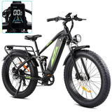 Garvee Electric Bike for Adults 1000W, 48V 17.5AH Battery Adult Electric Bicycles, 26" Fat Tire Full Suspension Ebike, 28MPH Mountain Beach E Bike, 7 Speed, 60Miles Range, UL Certified - Black