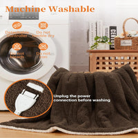 Garvee Heated Blanket Queen Size, Electric Blanket Dual Control Soft Double Sherpa with 4 Heating Levels & 10H Auto Off, Over-Heat Protection, Machine Washable, ETL Certification, Brown 84"x90"