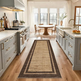 Garvee Washable Runner Rug 2x6 Modern Neutral Entryway Runner with Non Slip TPR Backing Taupe/Brown - Natural Brown